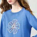 Floral Graphic Crewneck Knit Top