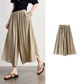 Gathered-Waist Wide-Leg Culottes