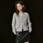 Textured Button-Up Knit Cardigan