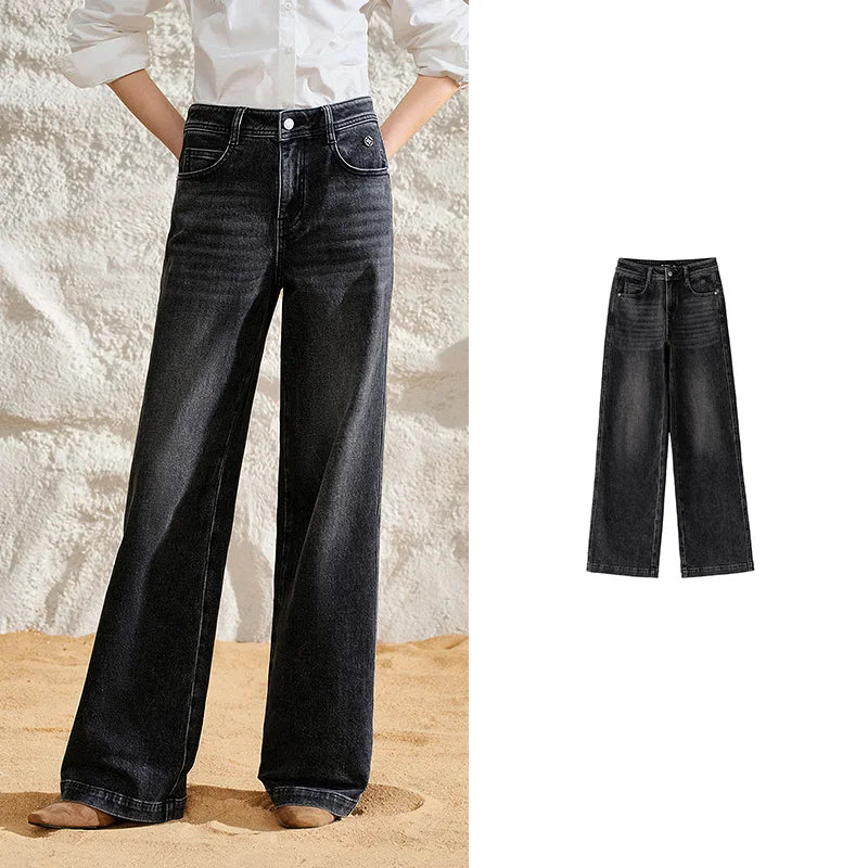 Straight-Leg Washed Jeans