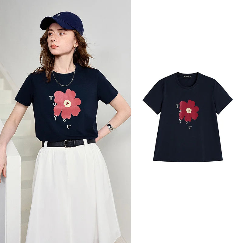 Flower Graphic Crewneck Tee