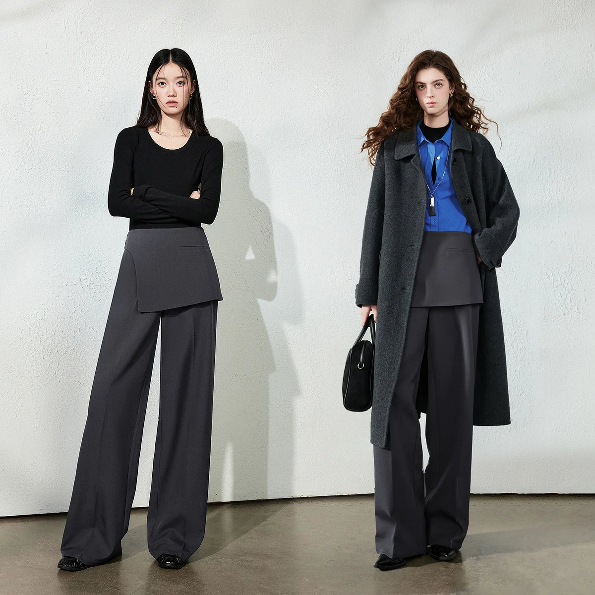Flap-Detail Wide-Leg Pants