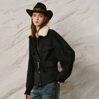 Textured-Collar Relaxed Jacket