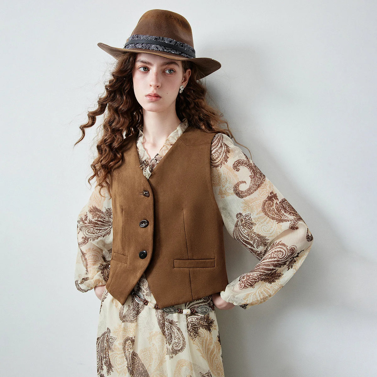 Cropped Button-Up Waistcoat