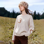 Heart-Motif Crewneck Sweater