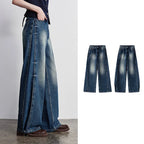 Seamed Wide-Leg Jeans