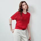 Textured Crewneck Knit Tee