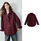 Relaxed Long-Sleeve Button-Front Shirt