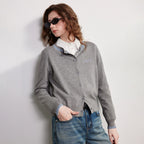 Crewneck Button Cardigan