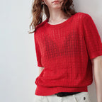Textured Crewneck Knit Tee