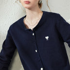 Heart-Detail Knit Cardigan