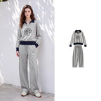 Floral Polo Sweater and Pants Set