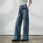 Washed Wide-Leg Jeans