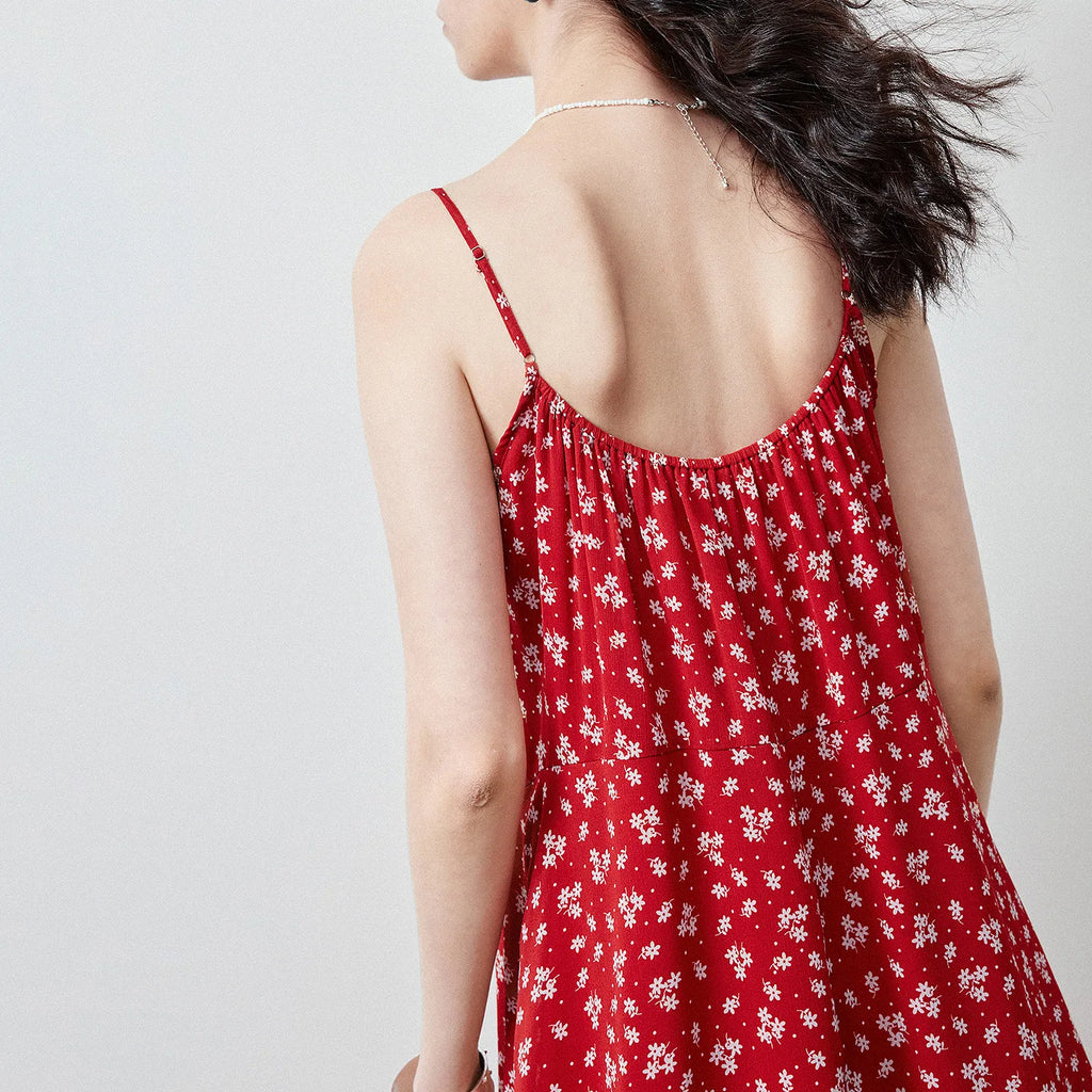 Floral Ruffled Slip Dress