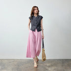 Sleeveless Shirt and Wide-Leg Pants Set