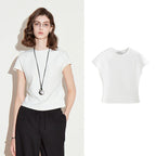 Cap-Sleeve Crewneck Tee