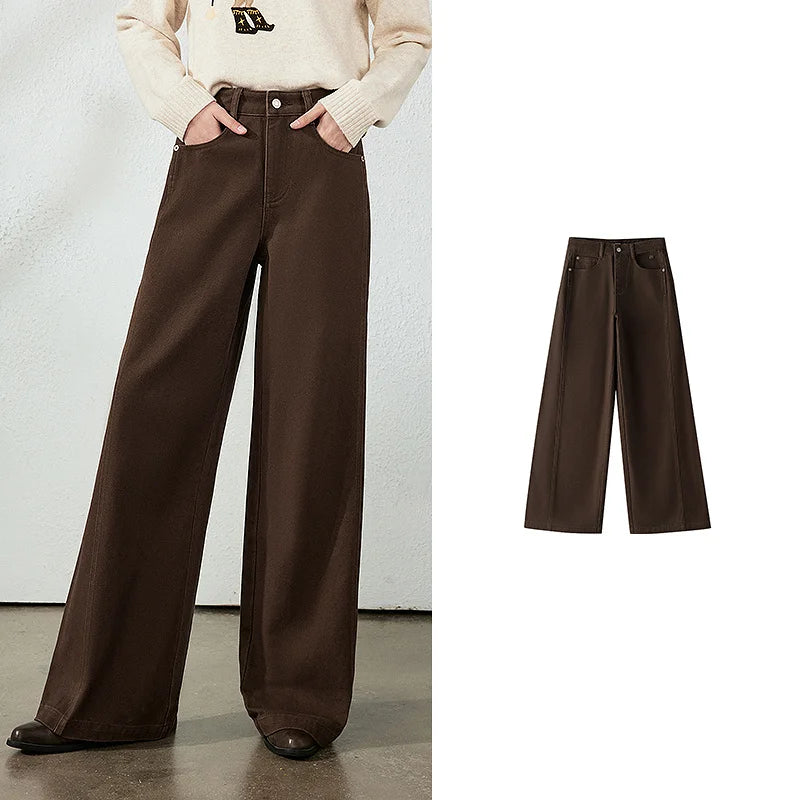 Seamed Wide-Leg Pants