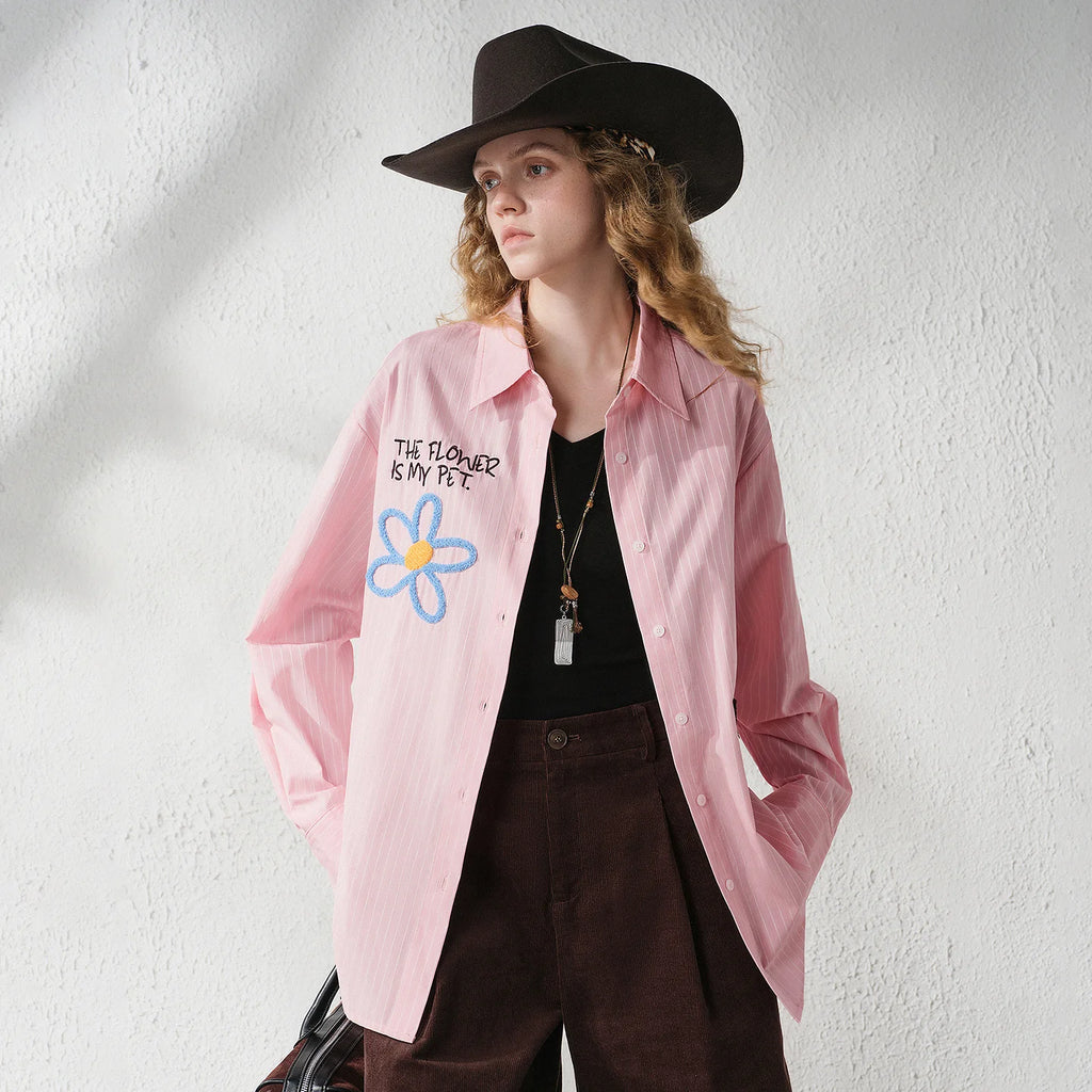 Graphic Long-Sleeve Button-Up Shirt