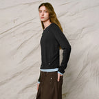 Layered-Look Long-Sleeve Crewneck Top