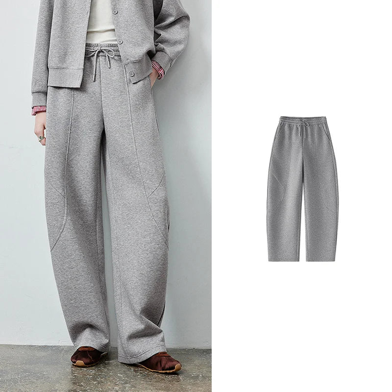 Drawstring Curved-Leg Pants