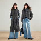 Hooded Zip-Front Longline Coat
