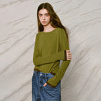 Layered-Look Long-Sleeve Crewneck Top