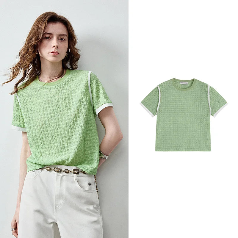 Layered-Look Textured Tee
