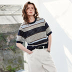Textured Striped Knit Tee