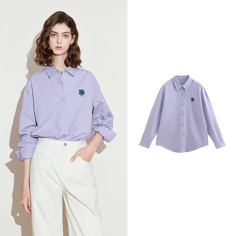 Floral-Motif Button-Front Shirt