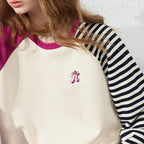 Asymmetric-Sleeve Patchwork Sweatshirt