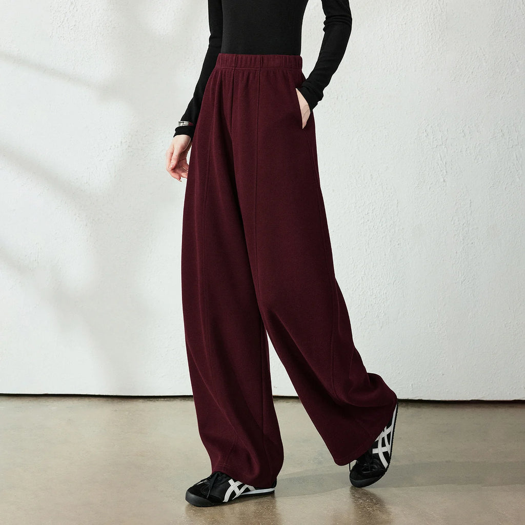 Draped Curved-Leg Pants