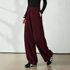 Draped Curved-Leg Pants