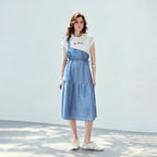 Layered-Look Tiered Midi Dress