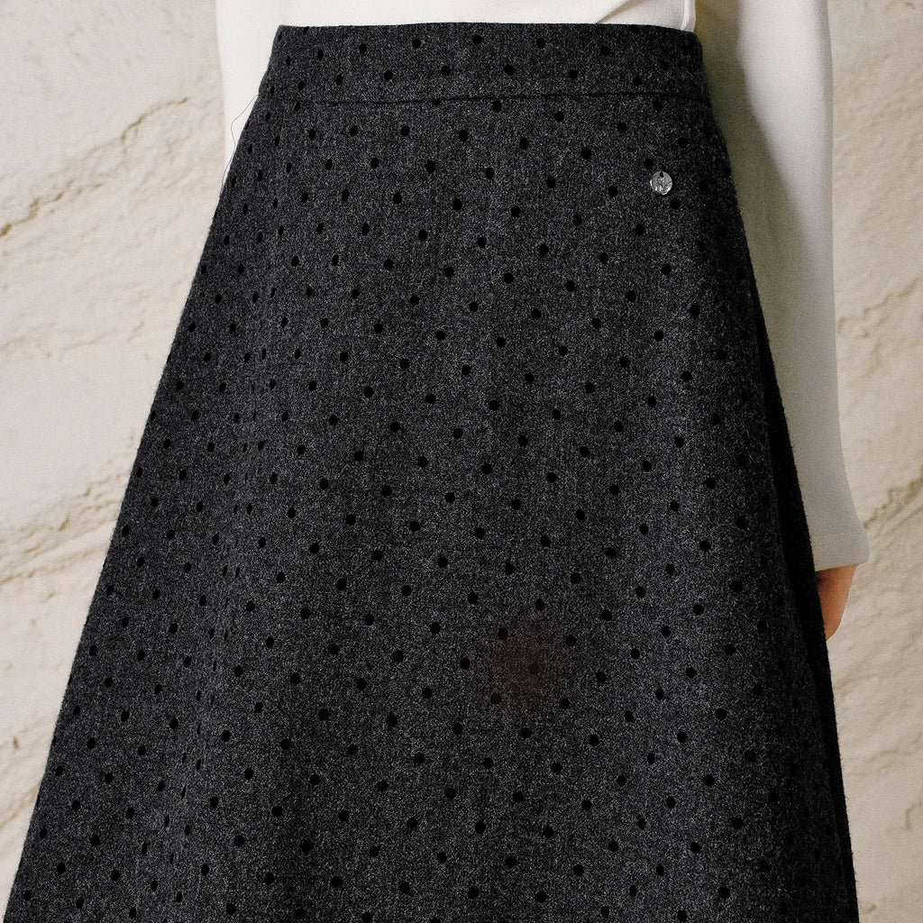 Polka-Dot Midi Skirt