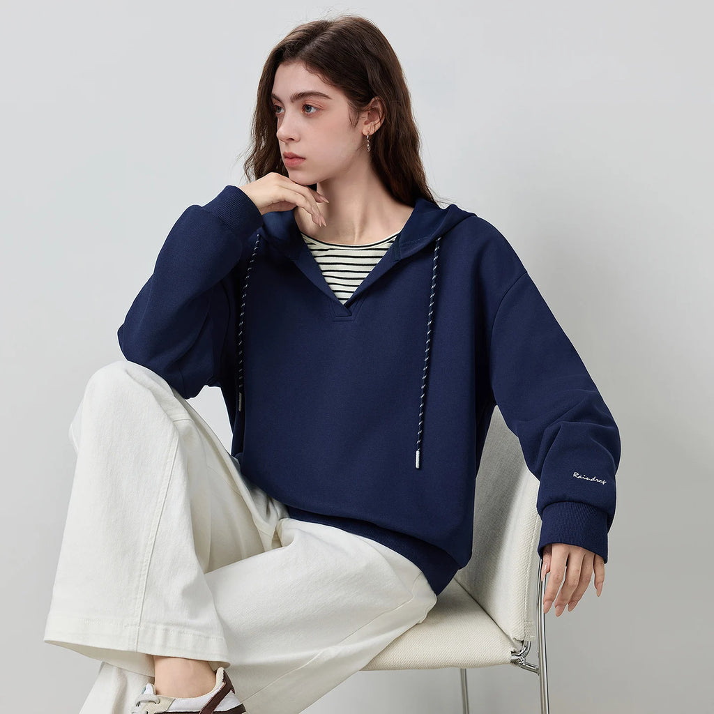Layered-Look Hooded Sweatshirt