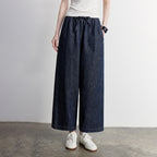 Elastic-Waist Cropped Jeans