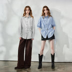 Belted Gingham Longline Shirt