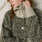 Layered-Look Textured Cardigan