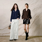 Decorative-Motif Polo Sweatshirt
