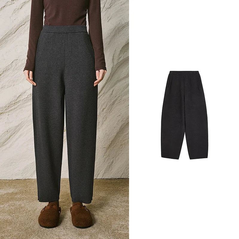 Cropped Tapered Knit Pants