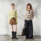 Striped Long-Sleeve Knit Henley