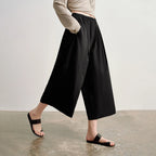 Pleated Wide-Leg Culottes
