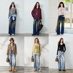 Straight-Leg Washed Jeans