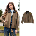 Floral-Motif Zip Jacket