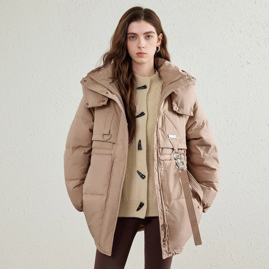 Drawstring Hooded Puffer Jacket