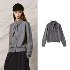 Contrast-Button Knit Cardigan