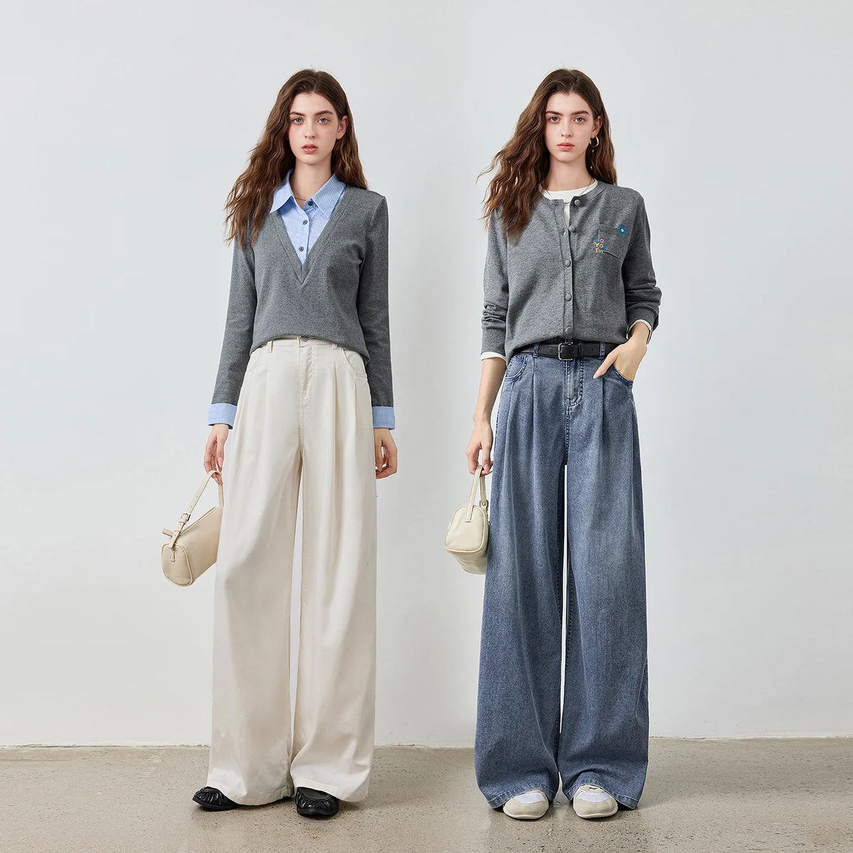Pleated Wide-Leg Pants