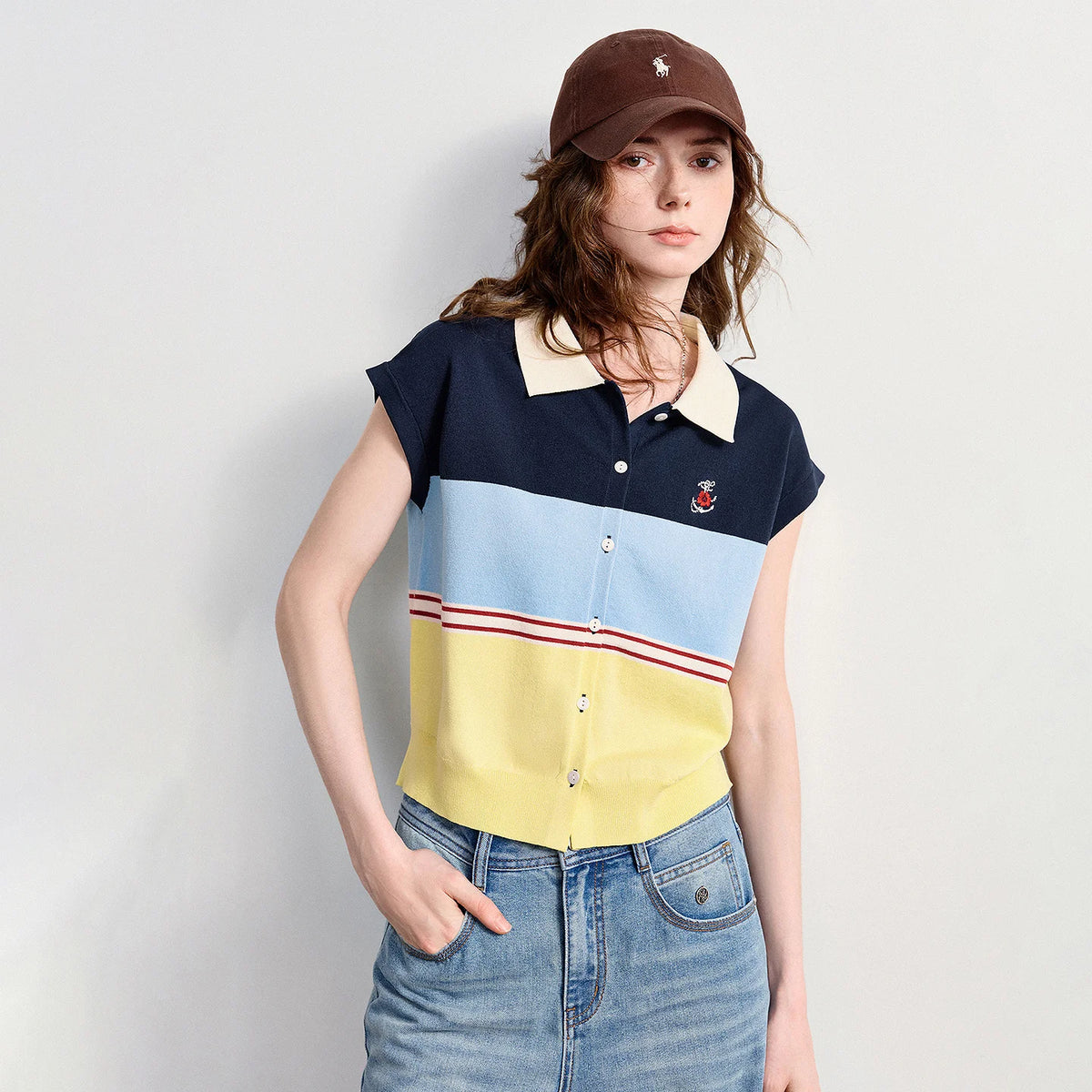 Colorblock Button-Front Polo