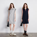 Ruffle-Trim Sleeveless Polo Dress