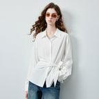 Tie-Waist Button-Front Shirt